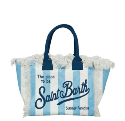 Bolso de lona Colette Stripes MC2 Saint Barth Righe